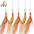 10packs fishing feather hooks