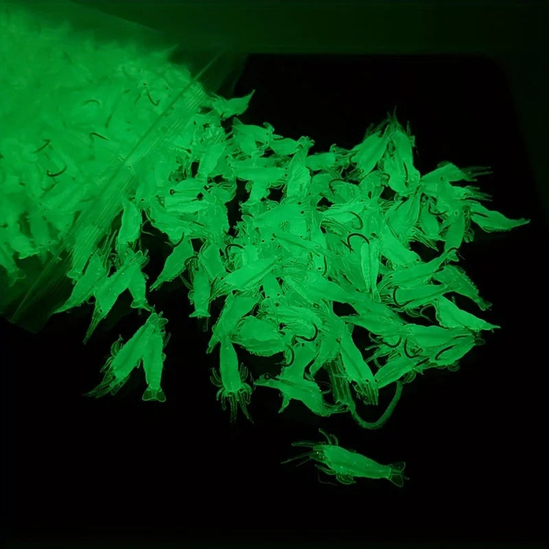 10pcs Glowing Soft Shrimp Lure with Hook