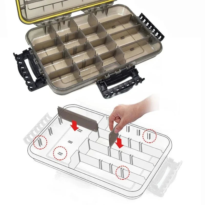 Large-Capacity Waterproof Fishing Tackle Box